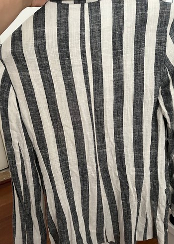 Bershka Çizgili Keten Kadın Blazer Ceket bershka xs s uyumlu