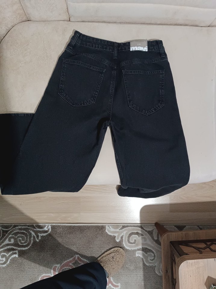 Siyah Midi Kadın Denim Jean - Görsel 2