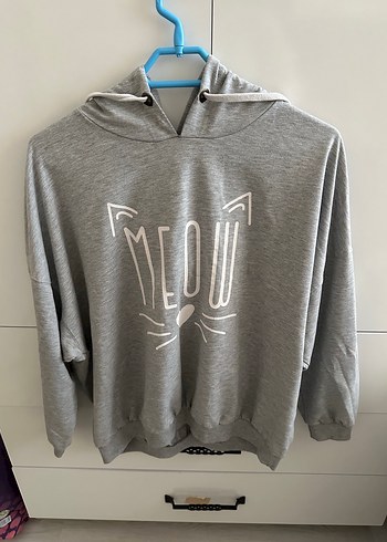 Diğer Gri Kadın Kapüşonlu Sweatshirt