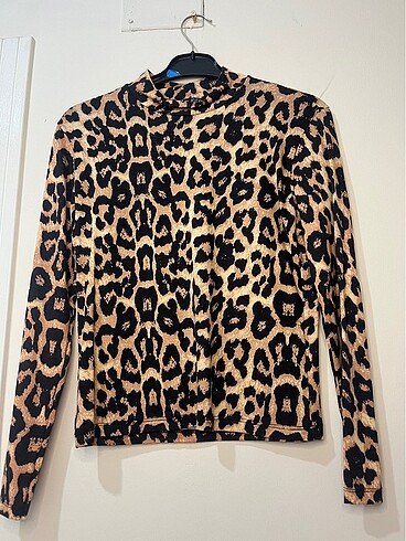 Leopar desenli bluz