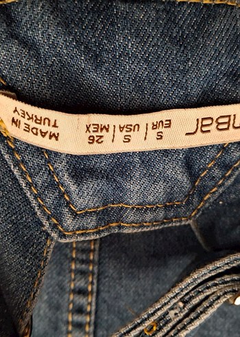 Kadın Mavi Denim Askılı Midi Salopet - Görsel 3