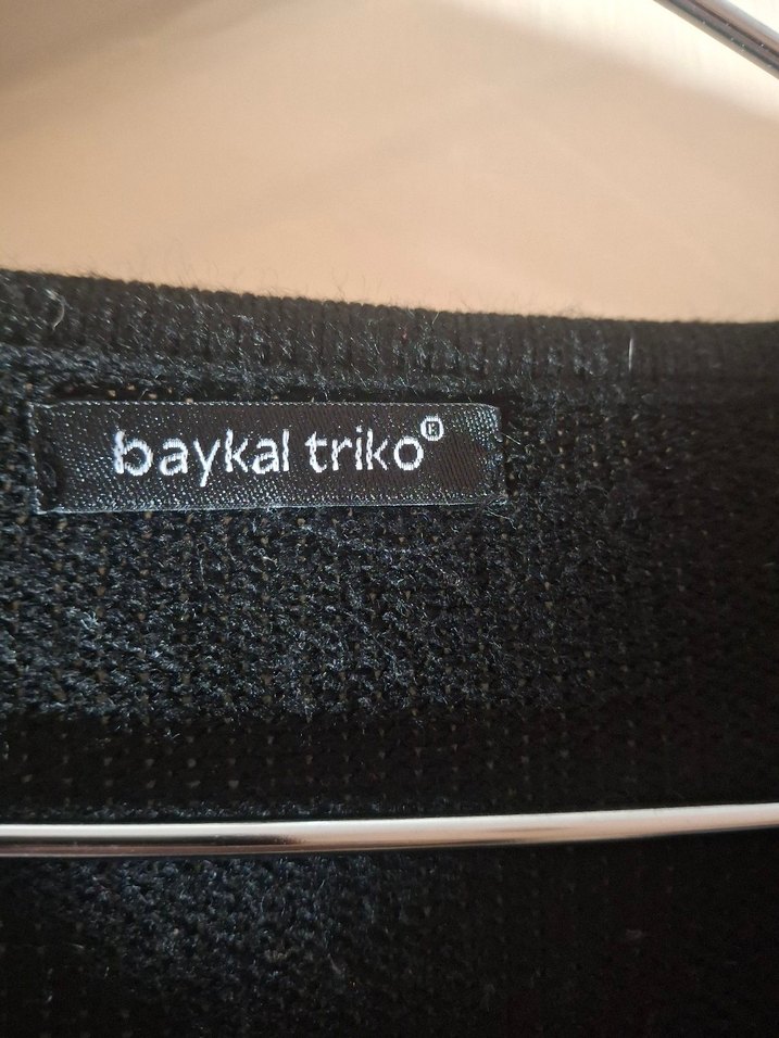 Siyah Gri Örme Midi Elbise - Görsel 2