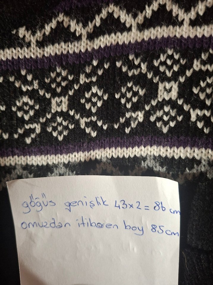 Siyah Gri Örme Midi Elbise - Görsel 4