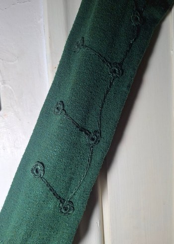 Yeşil Örgü Kadın Kazak, Uzun Kollu, Salaş - Görsel 2