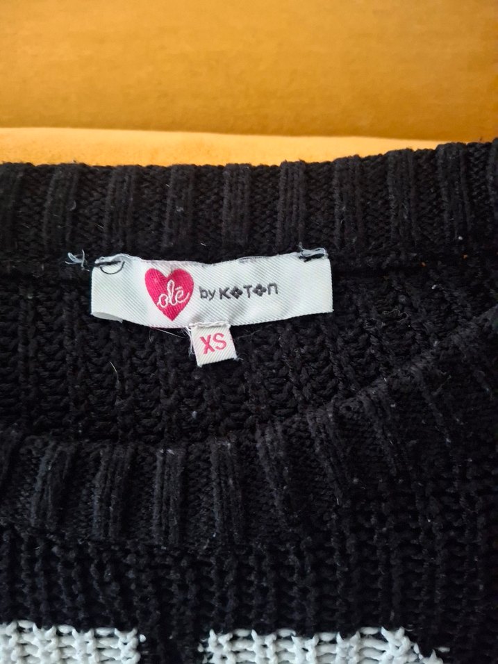 Siyah Baskılı Triko Kadın Kazak - Görsel 2