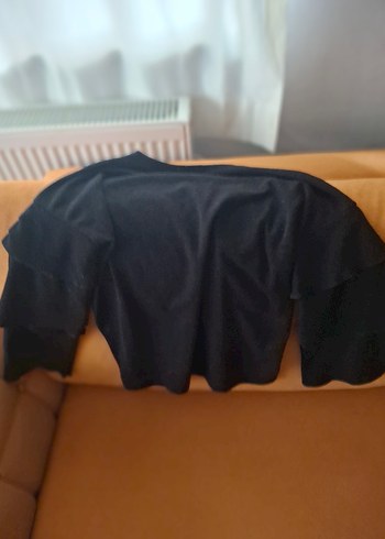 Siyah Kadın Kısa Kollu Yün Kazak - Görsel 3