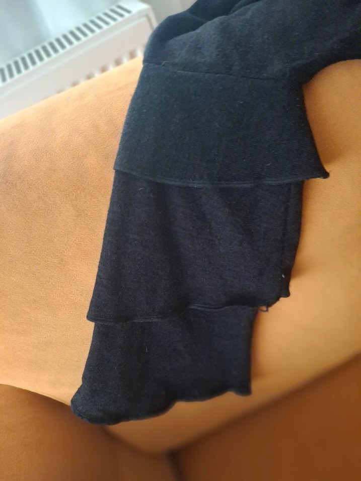 Siyah Kadın Kısa Kollu Yün Kazak - Görsel 2