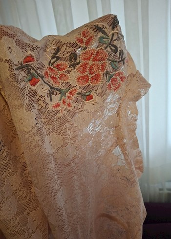 Nakışlı Dantel Uzun Kollu Bohem Bluz - Görsel 2