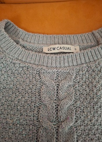 Gri Örgü Kadın Triko Kazak - Görsel 3
