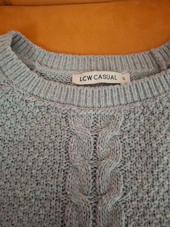 Gri Örgü Kadın Triko Kazak - Görsel 3