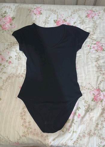 Siyah V Yakalı kadın body