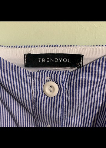 Mavi Çizgili Askılı Midi Elbise - Görsel 2