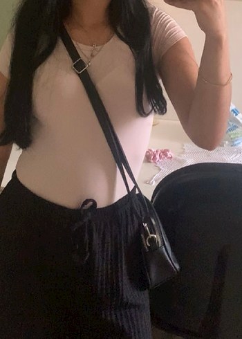 Diğer kadın toz pembe kısa kollu body