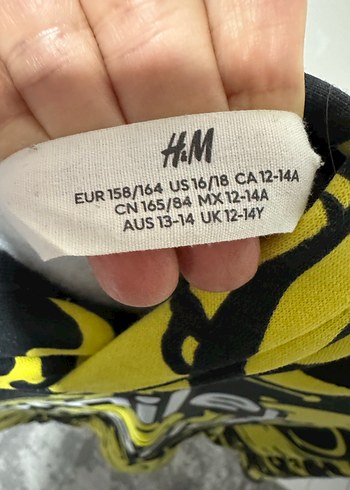 H&M marka Smiley Sarı Kapüşonlu 12-14 yaş Sweatshirt - Görsel 3