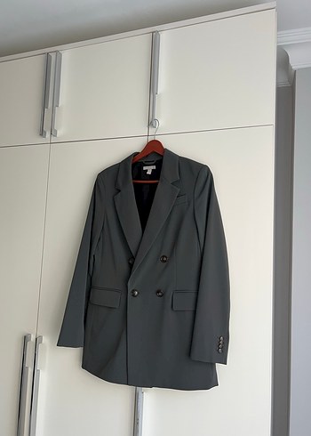 H&M Düğmeli Gri Kadın Blazer Ceket