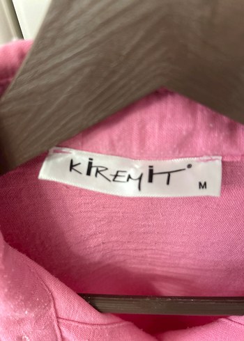 Pembe Düğmeli Uzun Kollu Keten Gömlek takım - Görsel 4