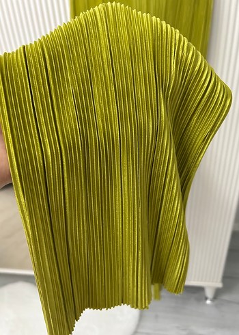 Piliseli Yeşil Kadın Midi Gömlek takım - Görsel 5