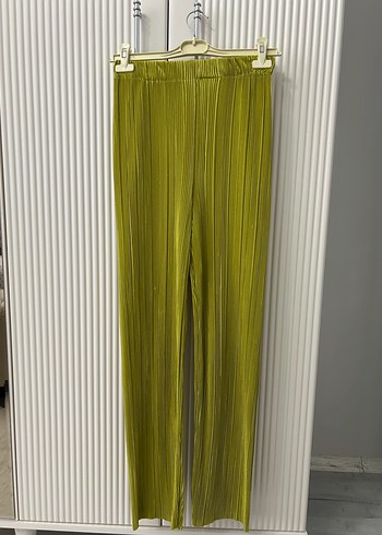 Piliseli Yeşil Kadın Midi Gömlek takım - Görsel 4