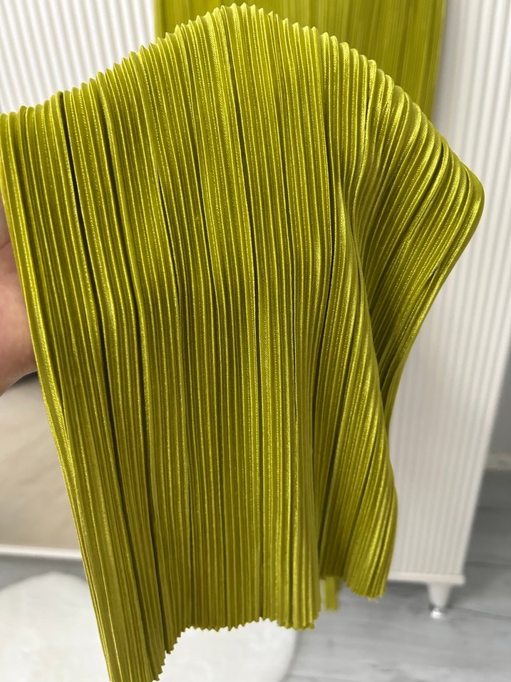 Piliseli Yeşil Kadın Midi Gömlek takım - Görsel 5