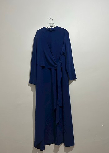 Lacivert yandan bağlamalı tunik pantolon takım - Görsel 4