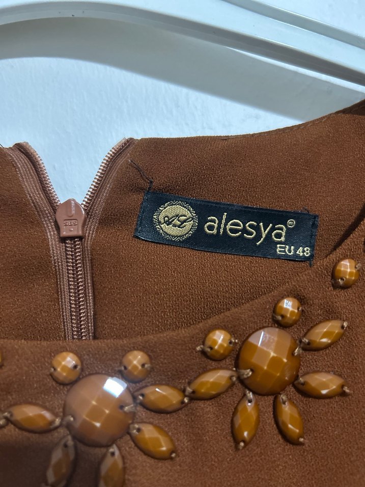 Kahverengi Uzun Kollu Salaş Tunik - Görsel 5