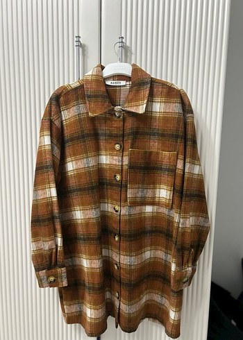 Düğmeli Kahverengi Uzun Kollu Kadın Gömlek - Görsel 2