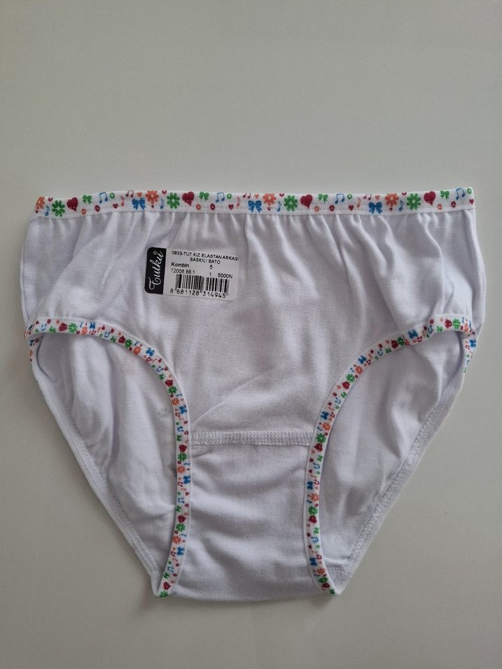 Tutku Kız Çocuk Elastan Hayvan desenli Bato-slip-külot-12 Adet - Görsel 5