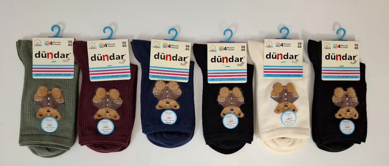 Dündar Kadın Ayıcıklı Çorap-Dikişsiz-Kokulu-6 Adet-(36-40 Beden) - Görsel 2