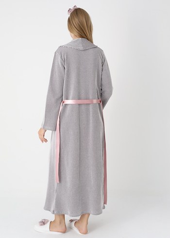 Pudra Rengi  Uzun Hamile ve Emzirme Gecelik Takımı - Görsel 3