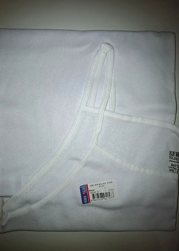 Seher Yıldızı Beyaz İnce Askılı Kadın Atlet-6 Adet - Görsel 6