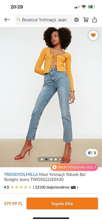 yırtmaçlı bootcut jean