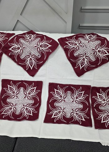 Bordo Nakışlı peçete - Görsel 5