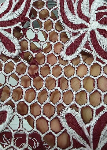 Bordo Nakışlı peçete - Görsel 3