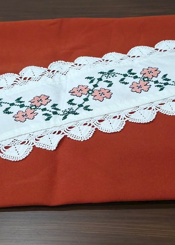 kanaviçeli 36/56 cm kenar kırlent - Görsel 3