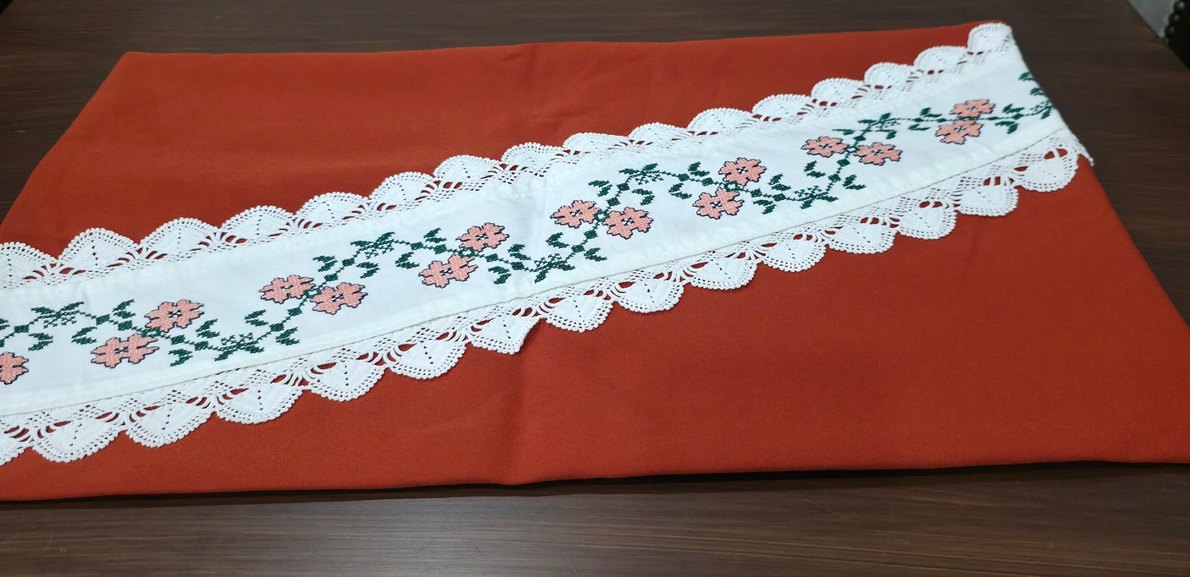 kanaviçeli 36/56 cm kenar kırlent - Görsel 3