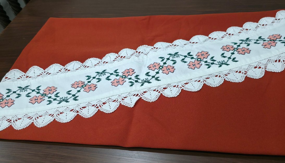 kanaviçeli 36/56 cm kenar kırlent - Görsel 2