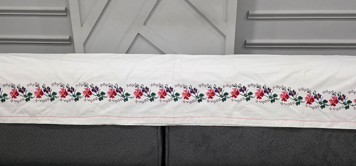 Renkli Çiçek Desenli Geleneksel kanaviçe - Görsel 4