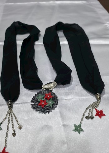 İğne oya detaylı uzun fular - Görsel 3