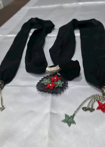 İğne oya detaylı uzun fular - Görsel 6