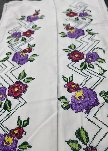 Çiçek Desenli kanaviçe elişi yastık - Görsel 3