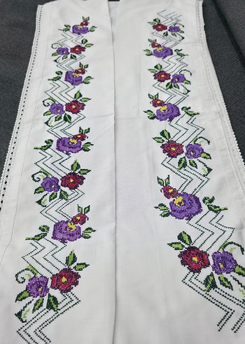 Çiçek Desenli kanaviçe elişi yastık - Görsel 7