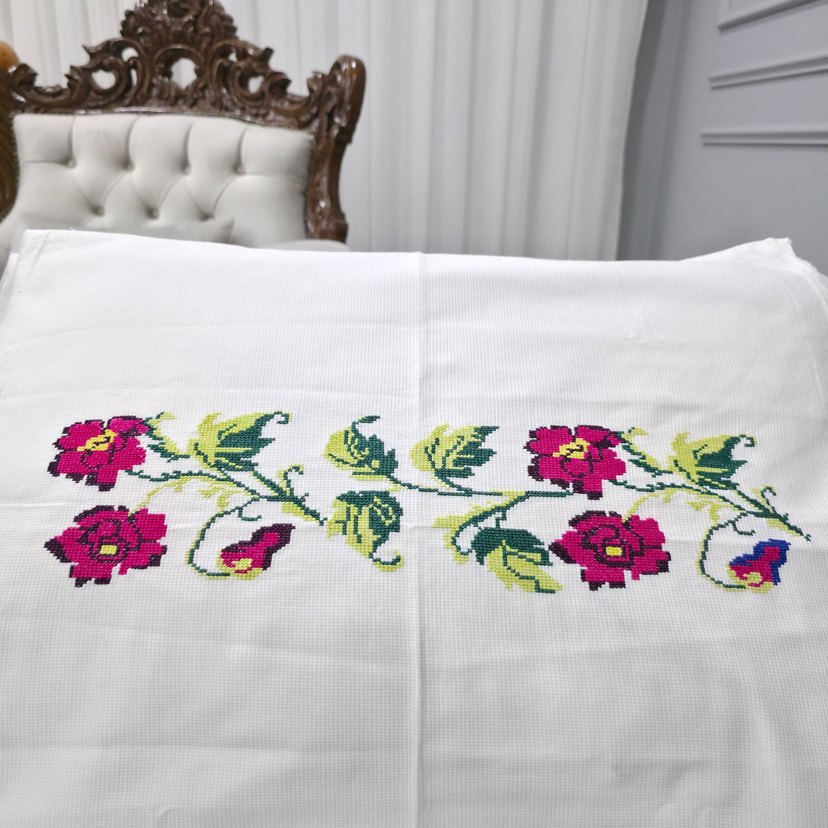 Yeni işlenmiş etamin kırlent - Görsel 4