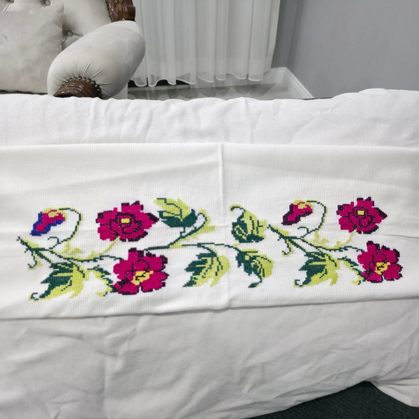 Yeni işlenmiş etamin kırlent - Görsel 5