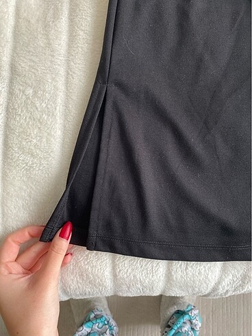 l Beden siyah Renk H&M ispanyol paça, yırtmaçlı pantolon-tayt