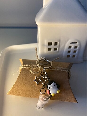 Şeftali & Yıldız & Penguen Çanta Charm