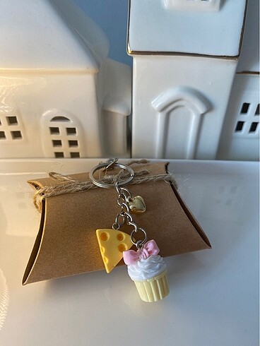 Diğer Cupcake & Peynir & Kalp Çanta Charm