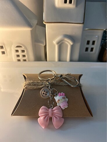 Hello Kitty & Fiyonk & Düğme Çanta Charm