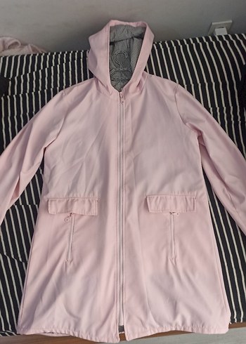 Kadın Toz Pembe Midi Yağmurluk - Görsel 3