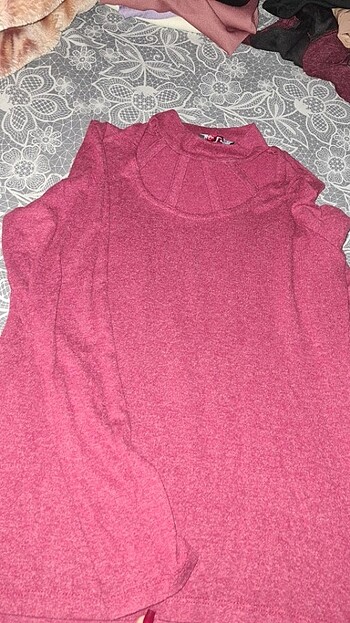 Diğer Yaka detaylı bordo bluz