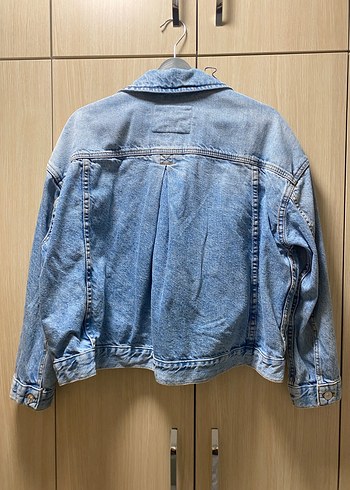 s Beden Mavi Kadın Denim Düğmeli Ceket